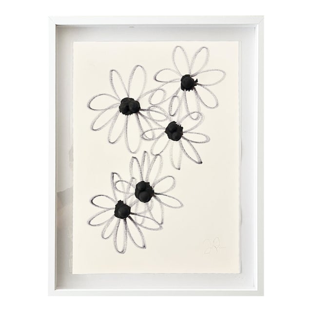 Minimalist Black & White Botanical Abstract, Framed by Jake Poser For Sale