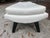 Postmodern Post Modern White Leather Scoop Shape Ottomans, Pair For Sale - Image 3 of 10