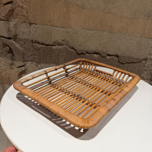 Artek Vintage Rattan Tray by Artek Finland Scandinavian Modern For Sale - Image 4 of 11