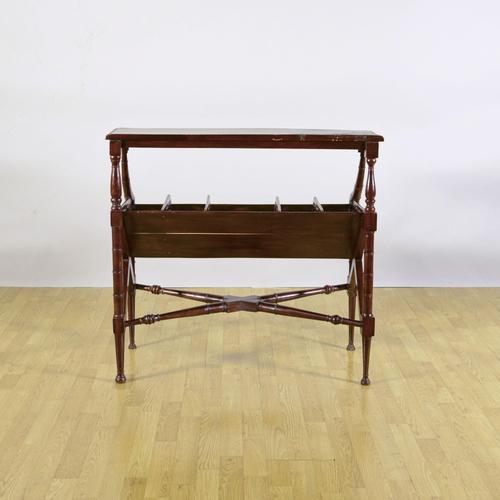 Brown Regency Style Mahogany Magazine Rack, 1900s For Sale - Image 8 of 9