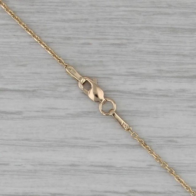 Modern 0.20ctw Diamond PalmTree Pendant Necklace 14k Yellow Gold 20" Cable Chain For Sale - Image 3 of 7