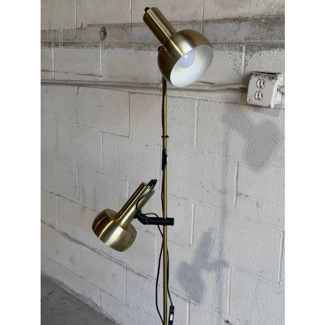 Gold Mid 20th Century Mid-Century Modern Hamalux Gold Standing Lamp Metal For Sale - Image 8 of 12