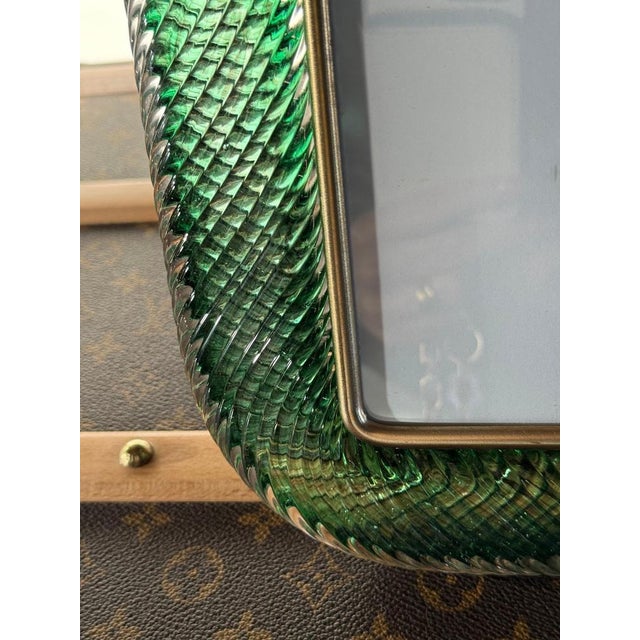 Olive Green Murano Glass Photo Frame, 2000s For Sale - Image 6 of 14