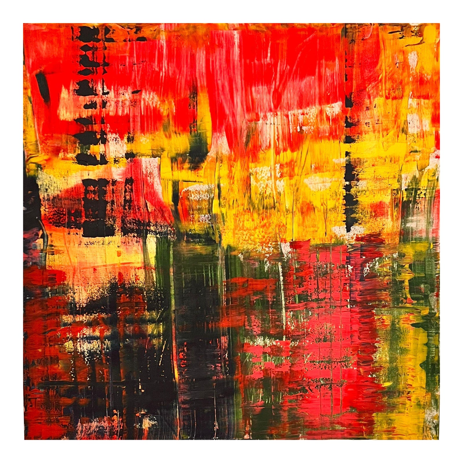 The Fire Inside Abstract Expressionism Acrylic Painting by Shabs Beigh ...