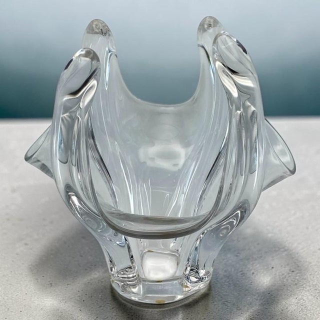 Vannes Le Chatel Signed Crystal Sculpture/Centerpiece - Large, Freeform, Vintage (11”x11”x10”) Please Read For Sale - Image 18 of 18