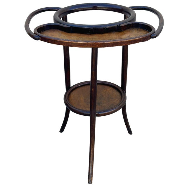19th Century Vienna Secession Bent Oak Wash Shaving Stand Attributed to Thonet For Sale - Image 5 of 7