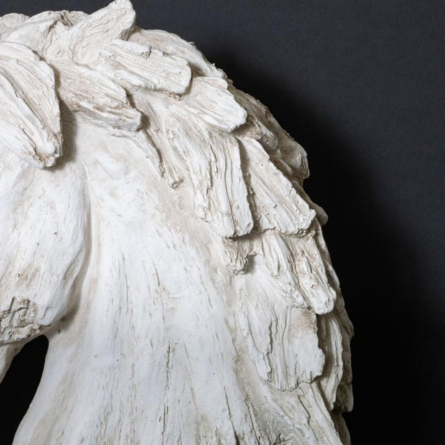 White Composition Faux Wood Horse Head Sculpture For Sale - Image 8 of 12