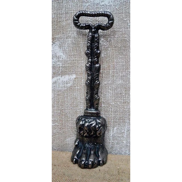 Black Georgian Cast Iron Lions Paw Door Porter For Sale - Image 8 of 9