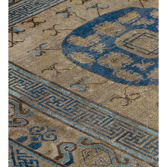 Persian Mid 19th Century Handwoven Wool Khotan Rug For Sale - Image 3 of 5