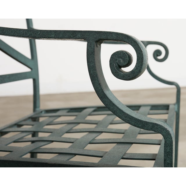 Brown Jordan Venetian Garden Dining Set Green Verdigris Finish For Sale - Image 15 of 18