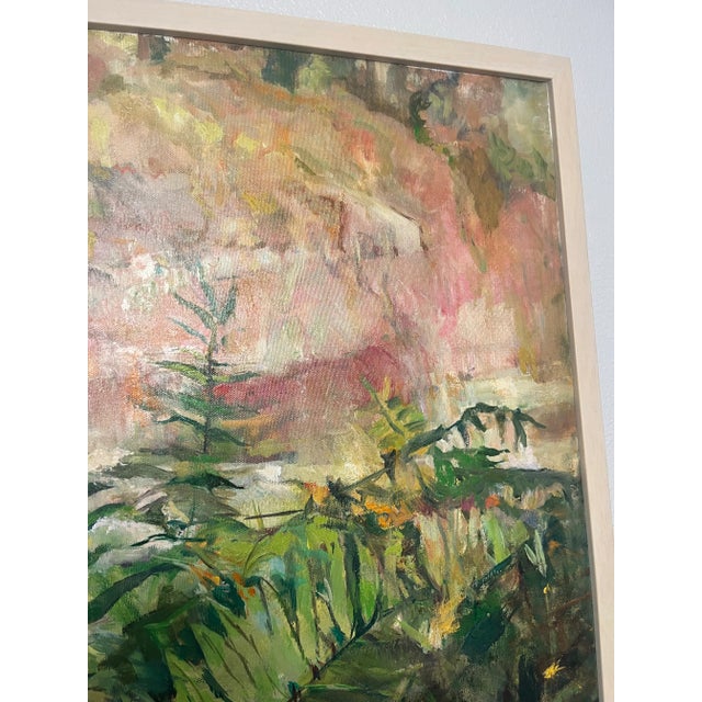 Late 20th Century Vintage Garden With Box Oil Painting For Sale In San Francisco - Image 6 of 7