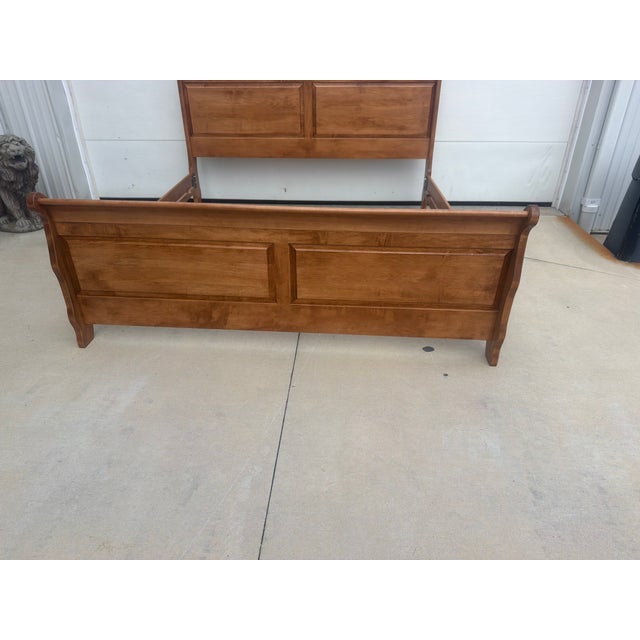 Bench-Made King Sleigh Bed Maple For Sale - Image 4 of 12