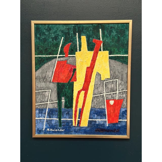M. Hulander, Abstract Composition, 1960s, Oil on Canvas, Framed For Sale - Image 15 of 18