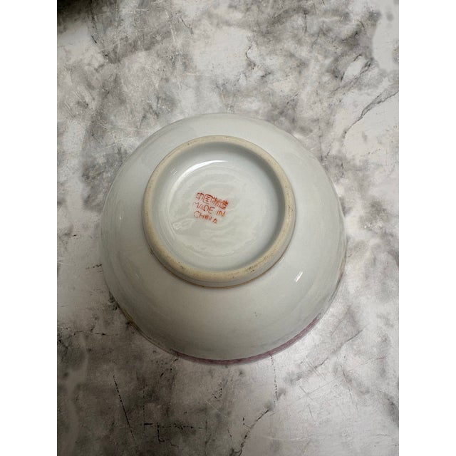 Midcentury Porcelain Ceramic Asian Floral Soup Bowls For Sale In Sacramento - Image 6 of 7