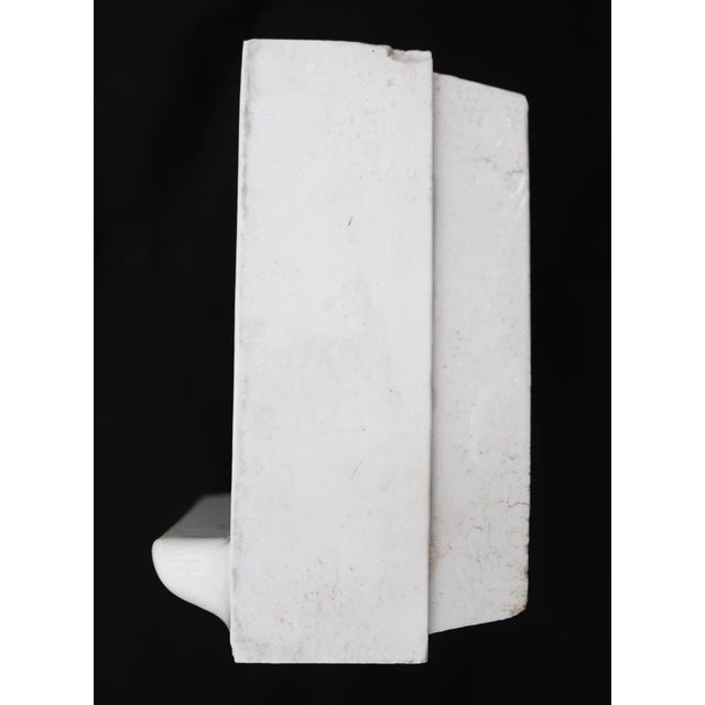 Traditional Vintage Recessed White Ceramic Square Bathroom Soap Dish For Sale - Image 3 of 9