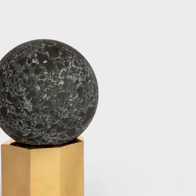 Black Ash Natural Mineral Sphere. Made by AURA.