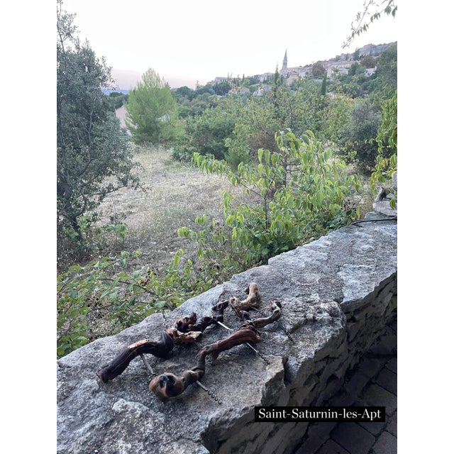 Mid 20th Century Vintage French Bordeaux Grape Vine Wood Corkscrew Wine Bottle Opener For Sale - Image 5 of 7