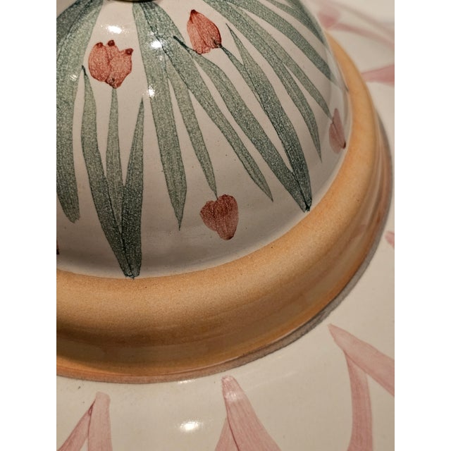 Blue Mackenzie Childs Painted Chandelier Hanging Light Fixture For Sale - Image 8 of 11