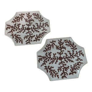 MidCentury Chinese Export Large Porcelain Plates With Coral Reef Design - a Pair