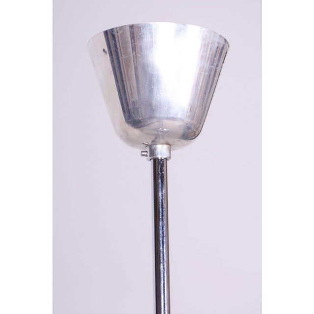 Mid-Century Chandelier in Chromed Steel and Opaline Glass, Germany, 1970s For Sale - Image 6 of 11