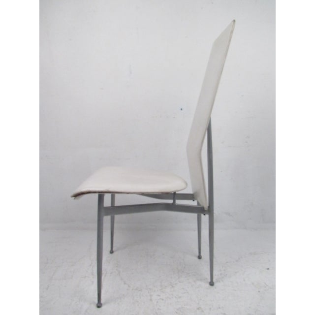 White 1970s Italian Modern Leather High Back Dining Chairs - 8 Pieces For Sale - Image 8 of 12