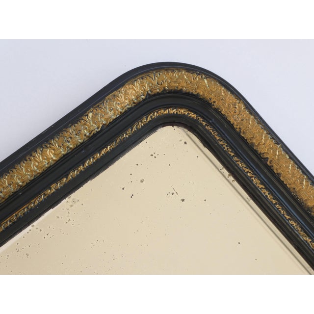 Tall Antique 19th Century Louis Philippe French Mirror in Arched Gilt Wood For Sale - Image 6 of 10