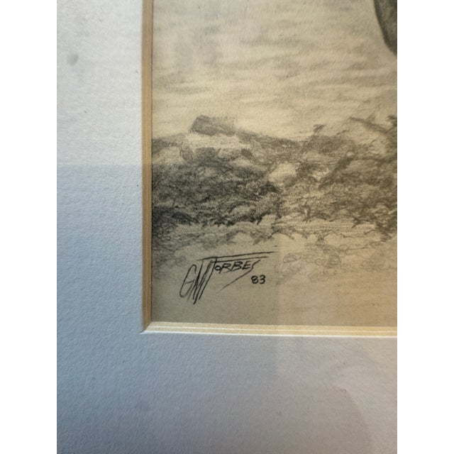 1980s 80s Original Pencil Drawing of Cowboy For Sale - Image 5 of 6