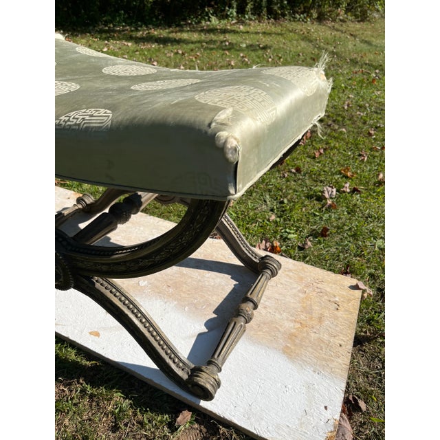 Antique Carved Wood Curule Bench For Sale - Image 4 of 12