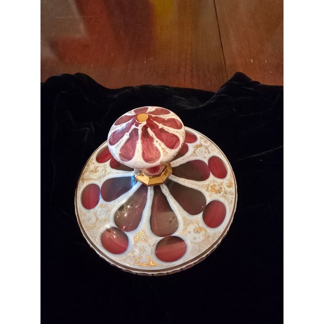 Antique Moser Bohemian Glass Crystal Ruby Overlay Goblet For Sale - Image 9 of 11