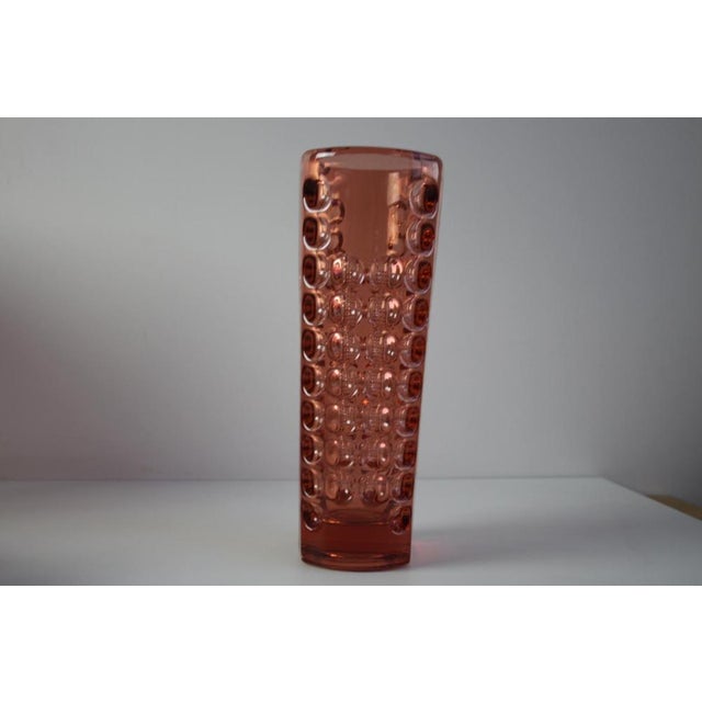 1960s Mid-Century Modern Pink Pressed Glass Vase by Rudolf Jurnikl, 1960 For Sale - Image 5 of 12