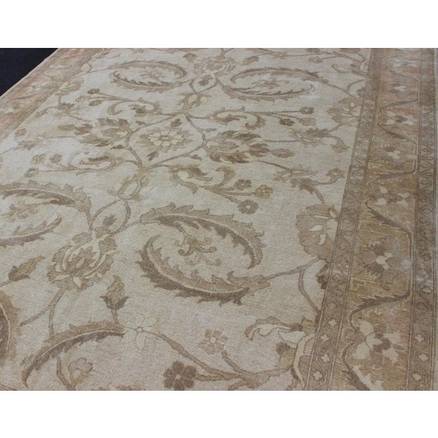 Late 19th Century Chobi Rug From Pakistan in Muted Earthy Tones of Brown, Taupe, Gray and Pale Green For Sale - Image 5 of 12