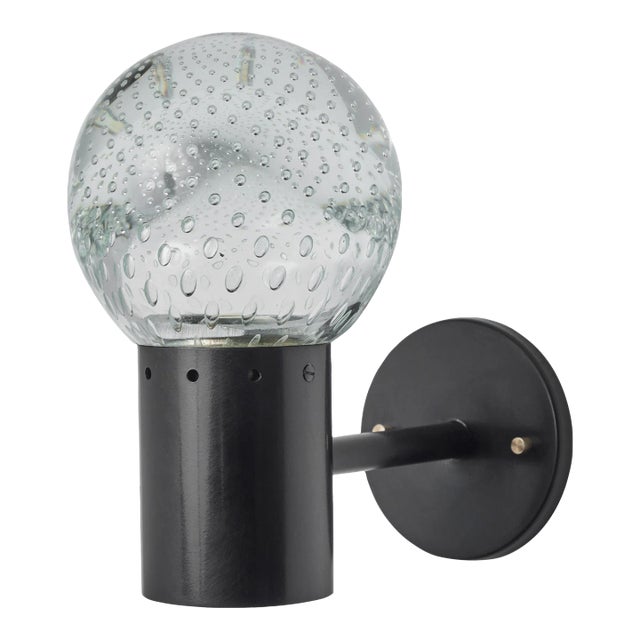 1960s Gino Sarfatti Metal and Seguso Glass Sconce for Arteluce For Sale