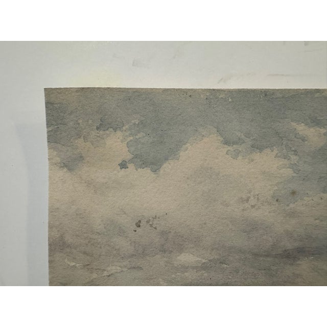 Early 20th Century Frank Henry Mason Signed Original Watercolor Coastal Fortress Sailboat Figures Seascape For Sale - Image 4 of 7