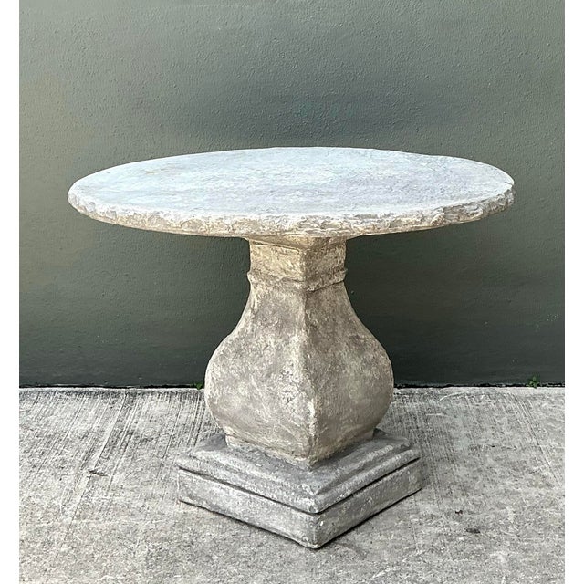 Vintage Cement Pedestal Table For Sale - Image 11 of 12