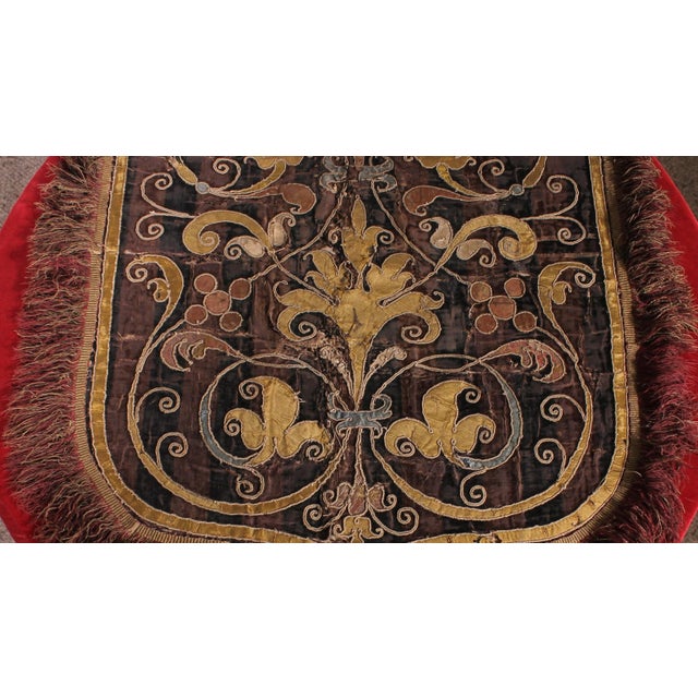 a fine 16th century Italian renassaince embroidery Very beautiful velvet and silk embroidery Very beautiful frieze at the...
