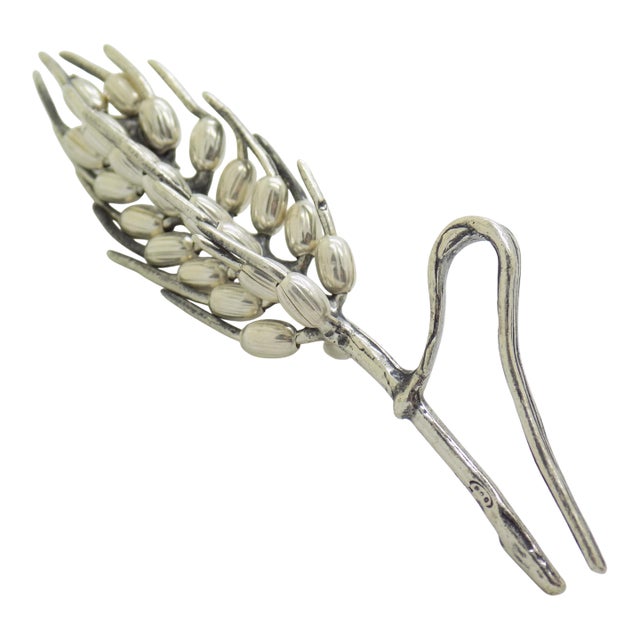 Vintage Italian Handmade Genuine Silver Real Life SIze Ear of Wheat Figurine Miniature For Sale
