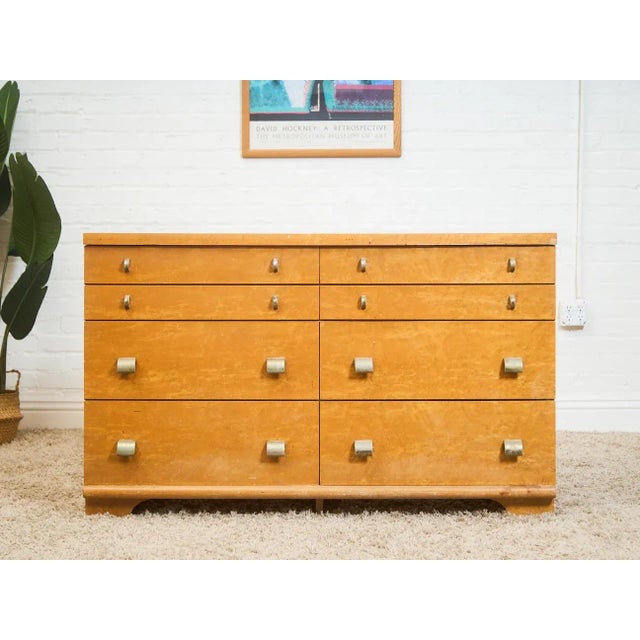 Wood Art Deco 1940’s Birds Eye Maple Dresser For Sale - Image 7 of 12