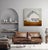 Frontier by Justin Wheatley | Acrylic on Canvas White Barn on Ochre Ground For Sale In Denver - Image 6 of 9