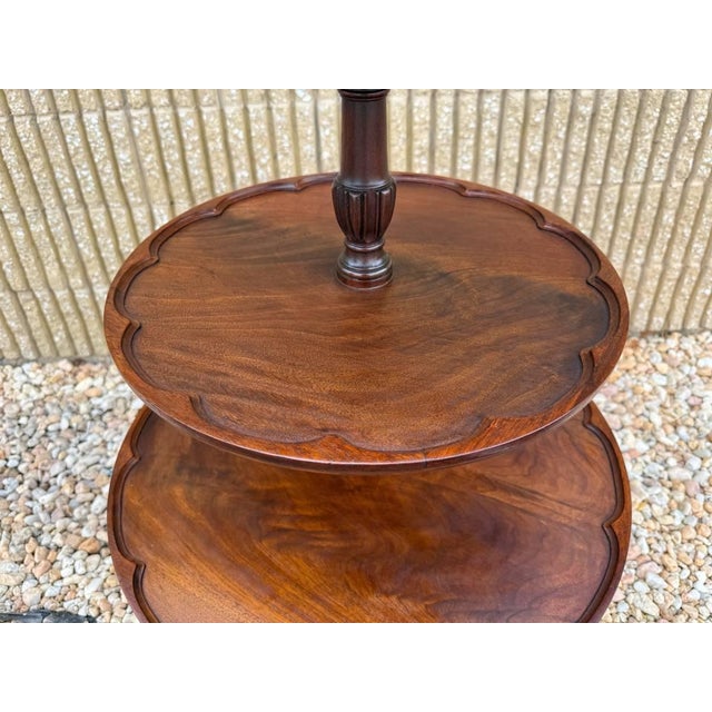 Brown Antique George III 3 Tier Flame Mahogany Dumb Waiter For Sale - Image 8 of 12
