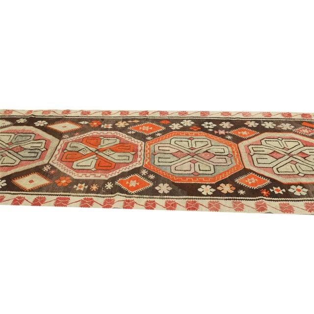 Mid 20th Century Vintage Turkish Kars Kilim Rug For Sale - Image 4 of 7