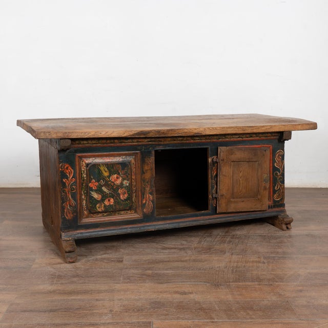 Wood 19th Century Original Painted Swedish Console Dated 1849 For Sale - Image 7 of 12