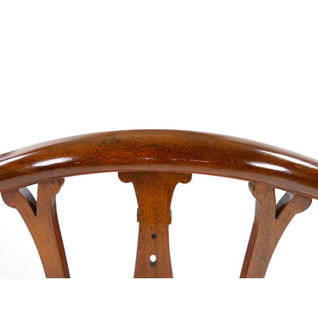 Mahogany Wood Frame / Upholstered Hepplewhite Style Ten Dining Chair Set For Sale - Image 11 of 12