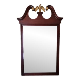 Early 20th C. American Federal Revival Mahogany Eagle Mirror For Sale