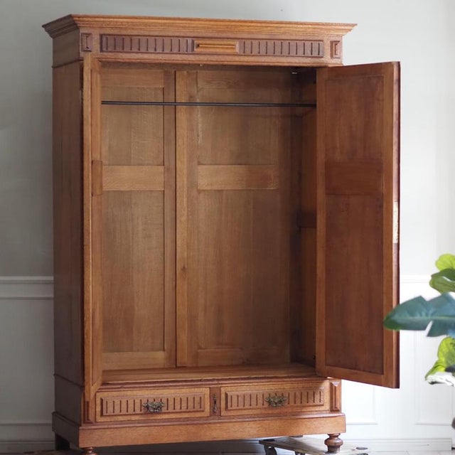 Gründerzeit Oak Wardrobe with Mirror, 1890 For Sale - Image 18 of 18
