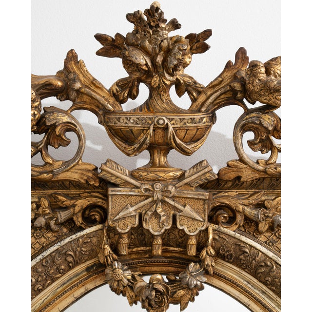 19th Century France Baroque Gold Wood Full-length & Floor Mirrors For Sale - Image 9 of 10
