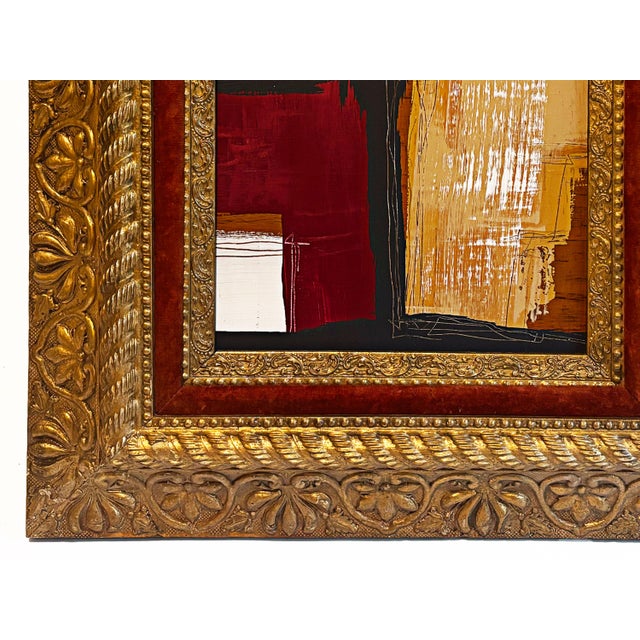 “Romantic” Abstract Art in 1860's Antique Frame, Transitional Living Room Art by JTS For Sale In Minneapolis - Image 6 of 9