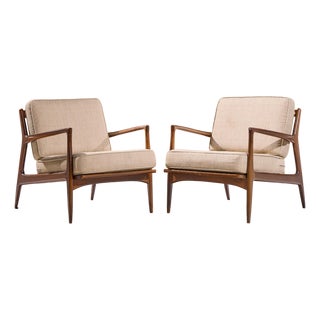Kofod Larsen for Selig Mid Century Danish Lounge Chairs - Pair For Sale