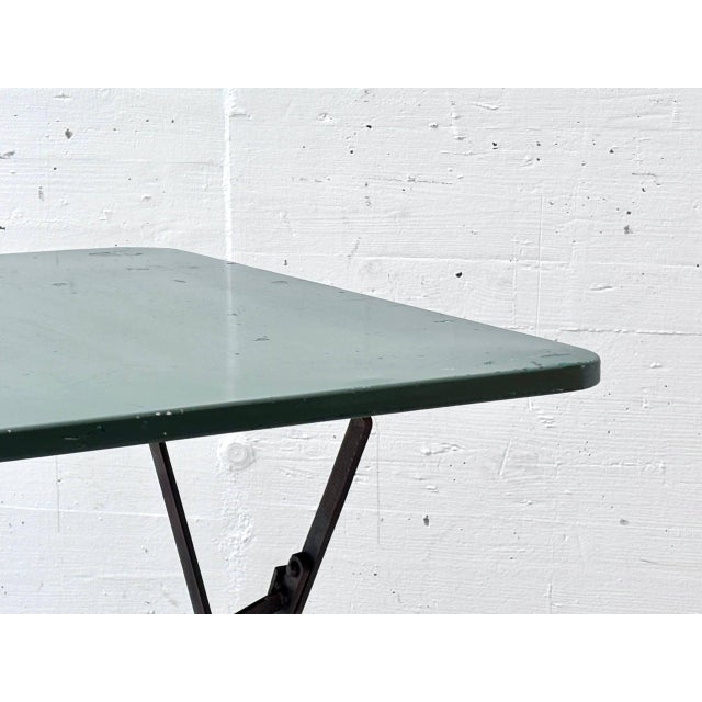 Vintage Folding Table in Metal with Cast Iron Frames, 1950s For Sale - Image 12 of 16
