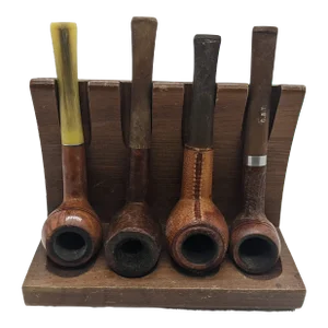 Mid 20th Century Decatur Industries Pipe Stand With Pipes - 5 Piece Set