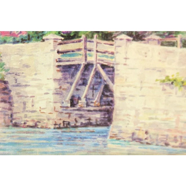 Mid 20th Century Silver Framed Bermuda Cottage Print For Sale - Image 4 of 4